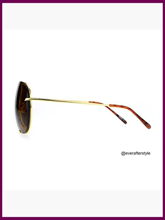 Metal Frame Oversized Round Pilot Sunglasses Spring Hinge